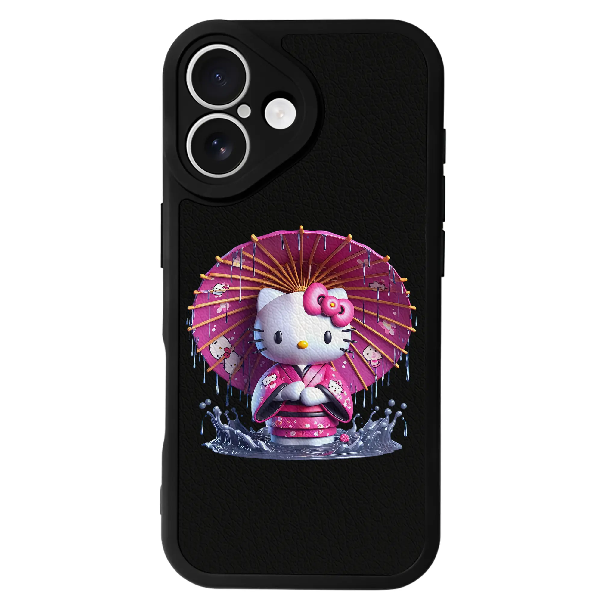 サンリオ グッズ,ハローキティ - IPhone 16シリーズ対応 ・ シリコンスマホケース ・ レザー調 ・ 高精度フィット ・ 耐衝撃 ・ ワイヤレス充電対応 ・ 精密カット